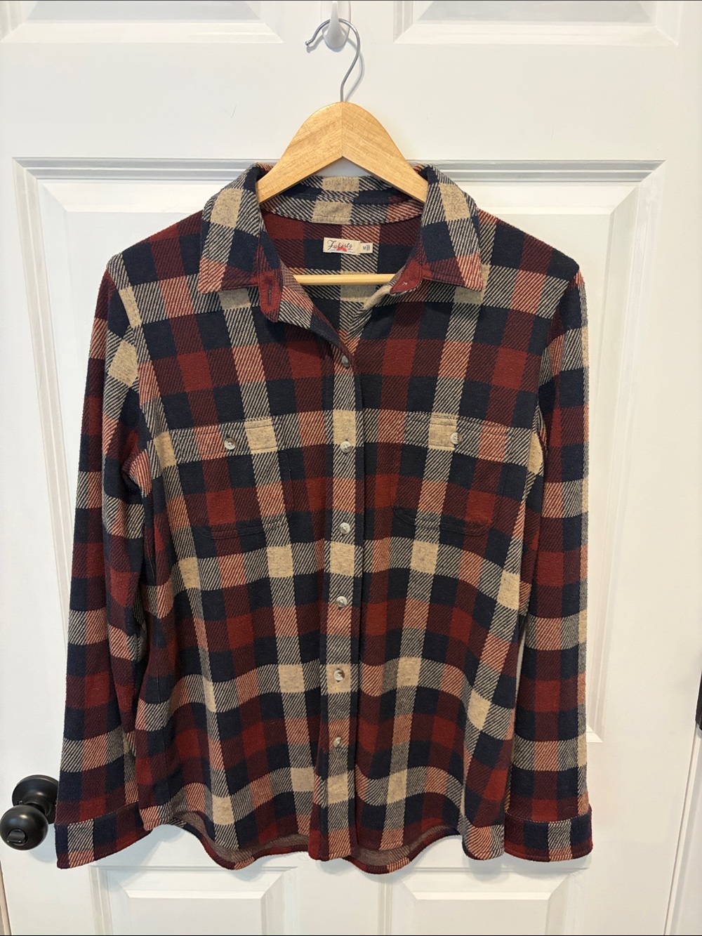 Faherty Red, Navy & Cream Plaid Button-Down Shirt